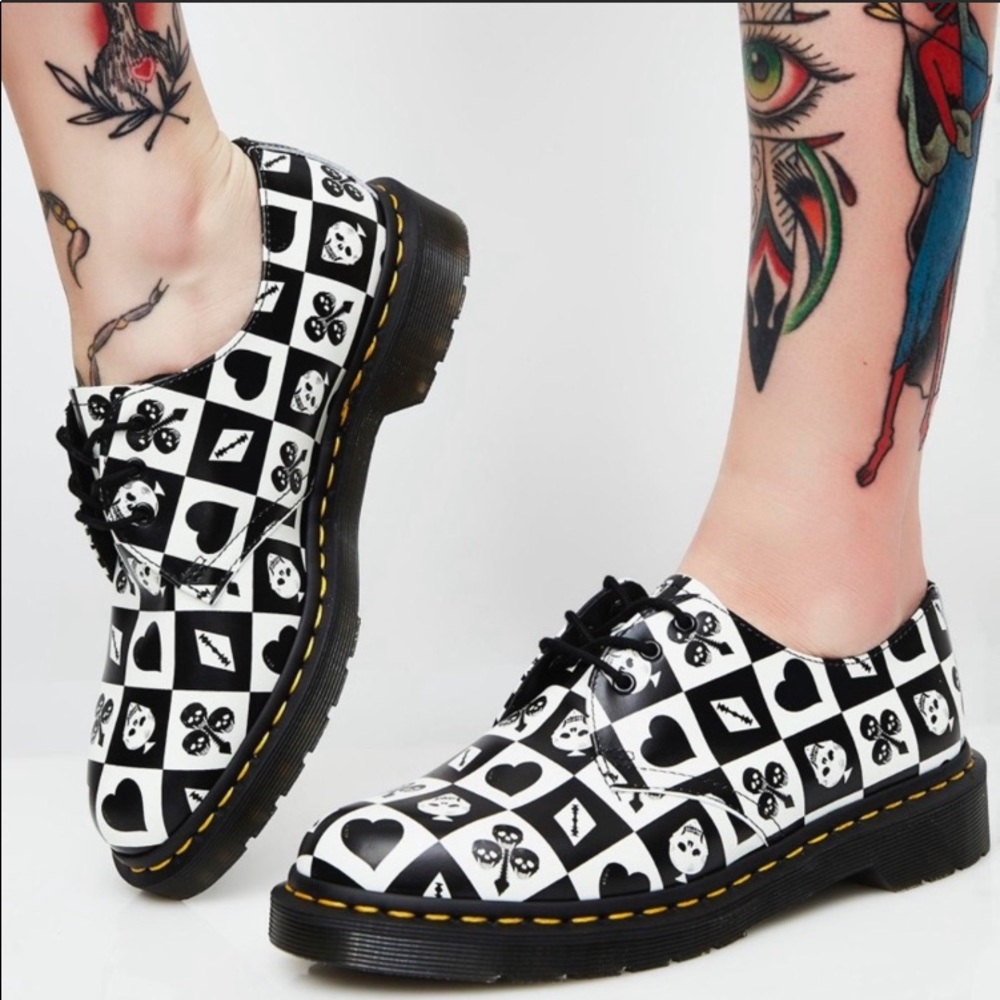 Doc marten multi playing card backhand Black white